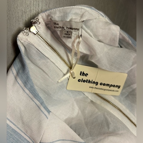 THE CLOTHING COMPANY BLUE AND WHITE STRIPED HIGH LOW DRESS - Picture 11 of 13